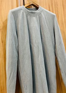Light Blue Ribbed Top - Size S