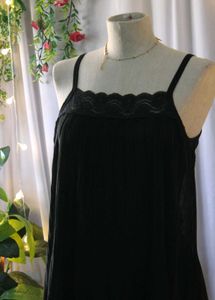 Black Lace Trim Slip Dress