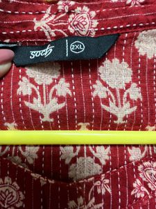 Red Floral Print Kurti