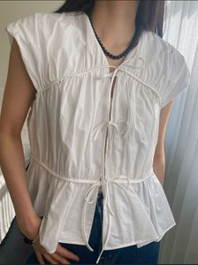 Tie detail cotton top