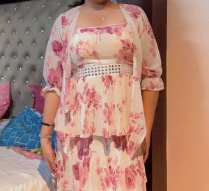 Floral Dress with Shrug