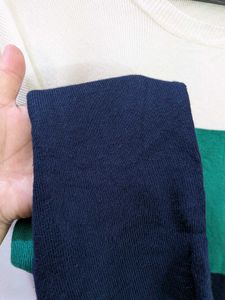 Colour-Block Crew Neck Knitted sweater