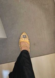 Mustard Yellow Embellished Heel.