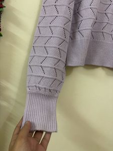Lavender Knit Crop Top