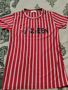 Queen Striped T-Shirt Dress