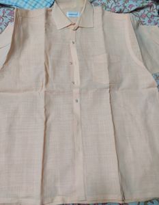 Cotton Linen Half Sleeves Shirt For Men (Xxl)