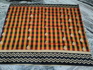 New Checkered Saree with Leaf Motifs