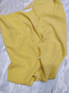 Yellow Tie-Waist Top