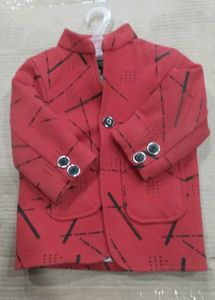Red Patterned Kids' Blazer