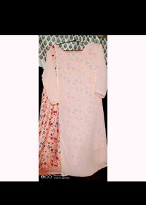 Peach Floral Kurti Set❤️❤️