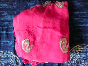 Pink Embellished Saree