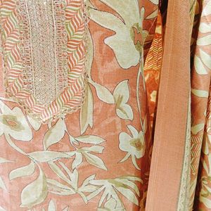 Elegant Peach Floral Kurta Set