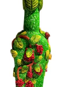 Bird Design On Decorative Bottle Art