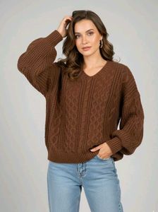Chic Brown Knit Sweater