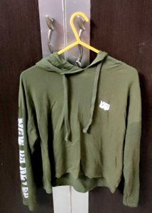 Olive Green Hooded Full Tshirt