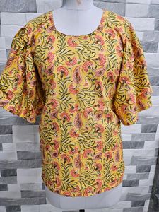 Yellow Umbrella Sleeves Top
