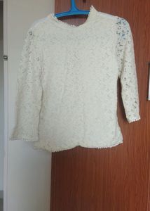 Lace Top with Mock Neck
