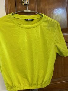 Shein Neon Green Crop Tee