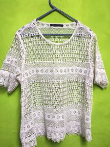 White Crochet Top