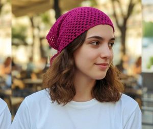 Pink Crochet Bandana