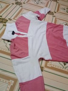 Striped Pink &amp; White Tee