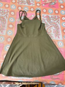 Olive Green Skater Dress &amp; Tee Set
