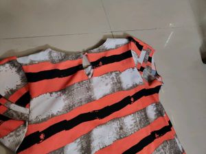 Stripe Party Wear Brand New Thick Poly Shirt Women