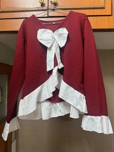 Burgundy Bow Lounge Set