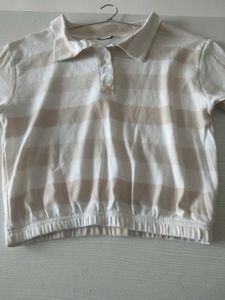 Polo Beige And White T-shirt