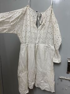 Backless White Boho Mini Dress