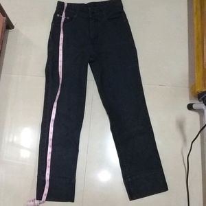 Denim Black Jeans 3/4th