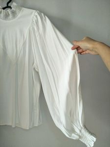Bishop Sleeves With Smocked Neck Details