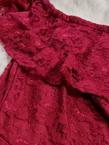 Red Lace Off-Shoulder Dress