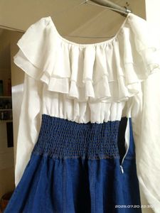 Denim &amp; Ruffle Dress