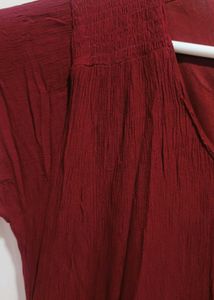 Maroon Casual Flairy Dress
