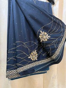 Navy Blue handwork Saree
