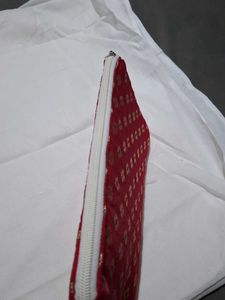 Red Floral Pouch