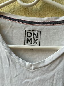 v neck white cotton tshirt for men