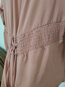 Peach Lace Sleeve Top
