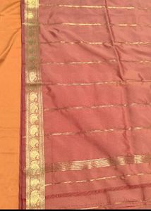 Orange Saree with Gold Border