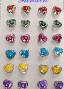 Heart Stud Earrings Set