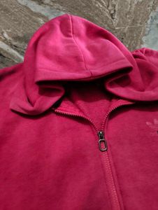 Adidas Pink Zip-Up Hoodie