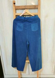 Denim Colour Women Trouser Waist Size-28 Length-38