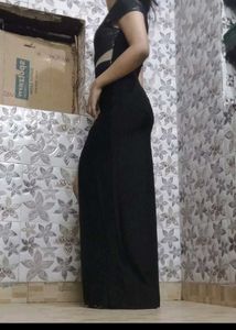 Black Cutout Slit Maxi Dress