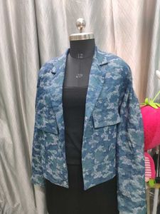 Stylish Blue Camo Jacket