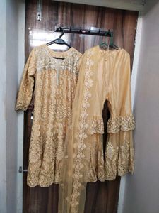 full work dress with double flared Bottom and wor