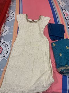 Chickankari Kurta With Silk Dupatta 📌sale