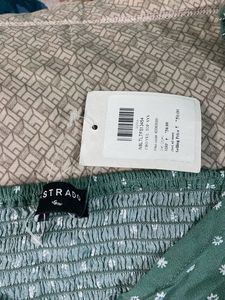 Green Floral Crop Top