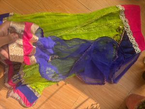 Saree With Lehanga Set