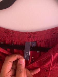 Rust Embroidered Dress